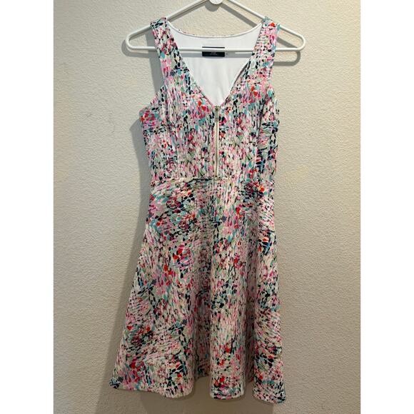 Guess Multicolor Geometric Print V-Neck Strappy Mini Dress Size 2 - Picture 1 of 5